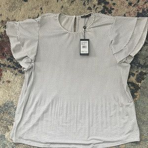 Flutter sleeve polka dot shirt